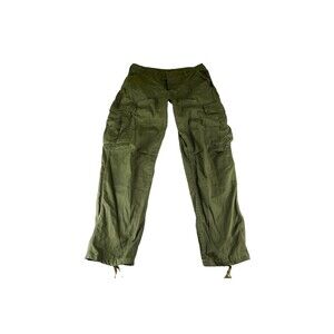 Vtg 90s Camo Dist. Olive Green BDU Cargo Pants M-R Made in USA Ripstop